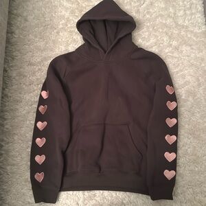 “Heart On My Sleeve” Oversized Lux Hoodie in Charcoal Gray